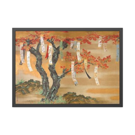 Japanese Autumn Maples With Poem Slips by Tosa Mitsuoki Framed Poster