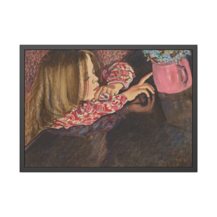 Girl With a Vase of Flowers by Stanislaw Wyspianski Framed Poster