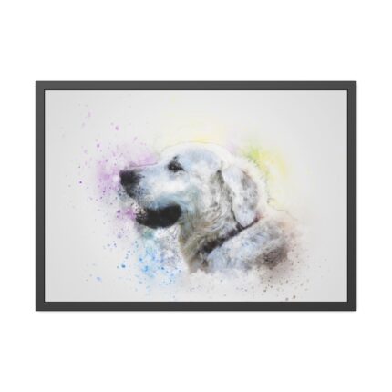 Retriever Watercolor Paint Framed Poster