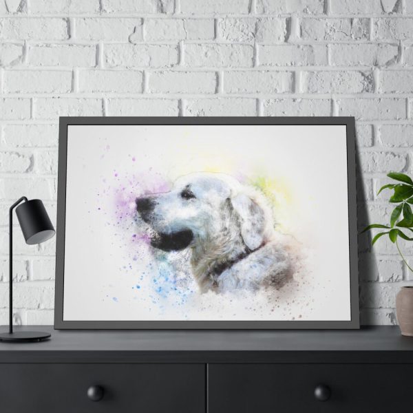 93854-635.jpg Retriever Watercolor Paint Framed Poster