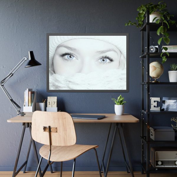 Face of a Girl with Beautiful Eyes Framed Poster