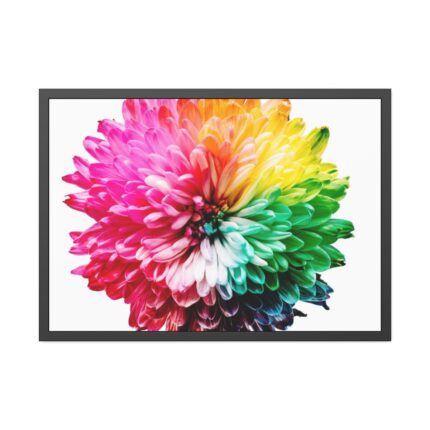 Multicolored Flower Illustration Framed Poster