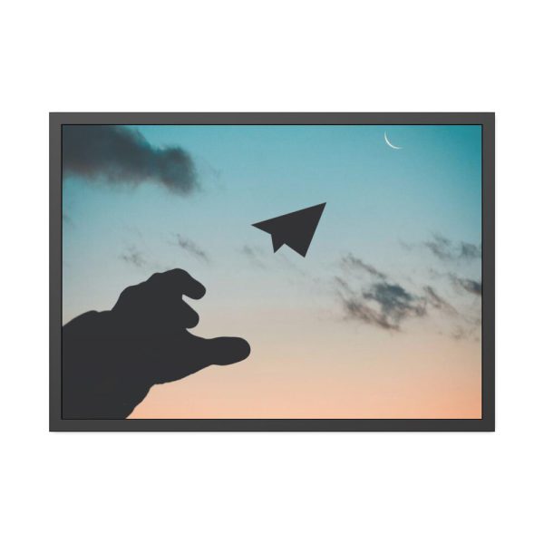 Paper Plane in Sky  Framed Poster