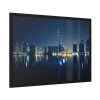 93854-73.jpg Dubai Skyline During Night Time Framed Poster