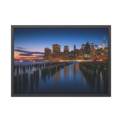 Beautiful New York City Sunset Framed Poster