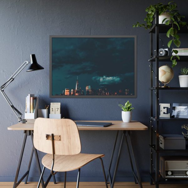 Aesthetic Clouded City Framed Poster