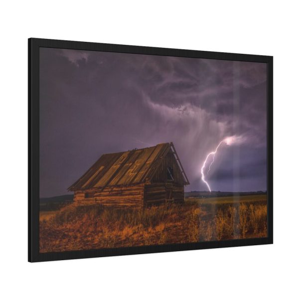 93855-1.jpg Barn Lightning Bolt Storm Framed Poster