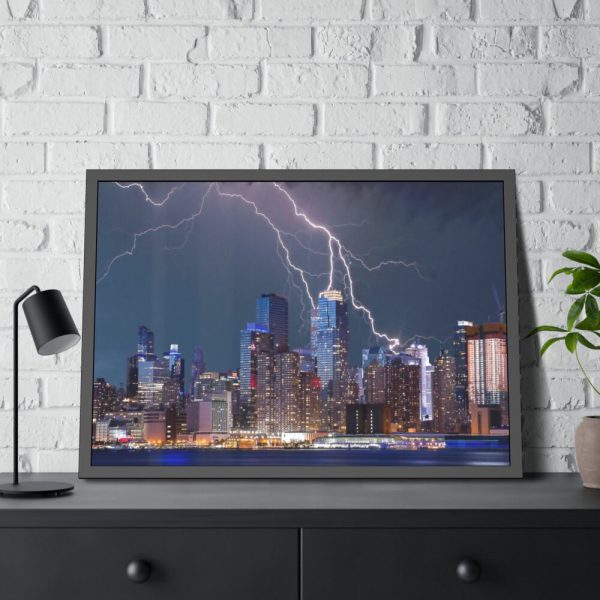 93855-111.jpg New York City Lightning Storm Framed Poster