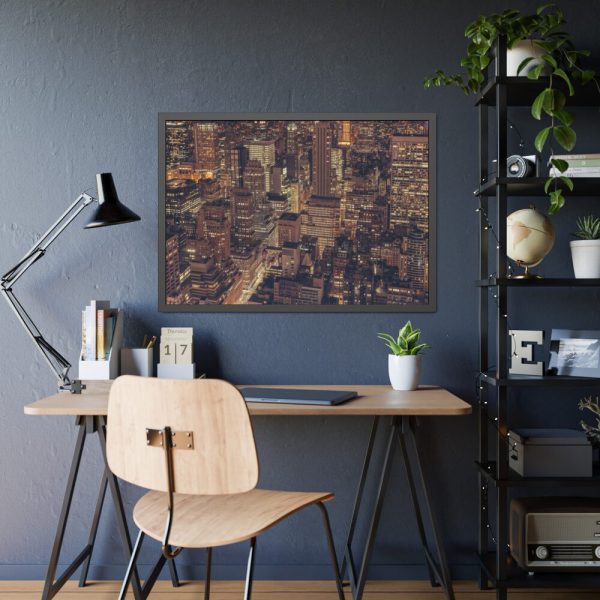 93855-122.jpg New York City Skyline at Night Framed Poster