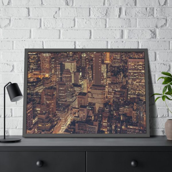93855-123.jpg New York City Skyline at Night Framed Poster