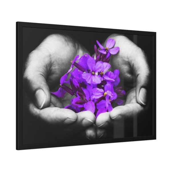 93855-157.jpg Purple Flowers in Hands Framed Poster