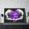 93855-159.jpg Purple Flowers in Hands Framed Poster