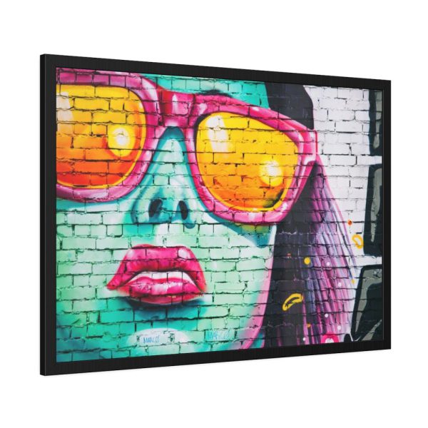 93855-217.jpg Brick Wall With Woman's Face Framed Poster