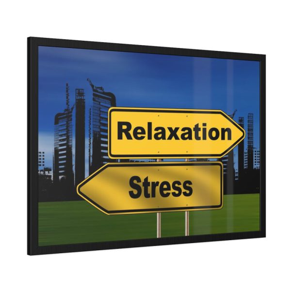 93855-25.jpg Relaxation vs Stress City Framed Poster