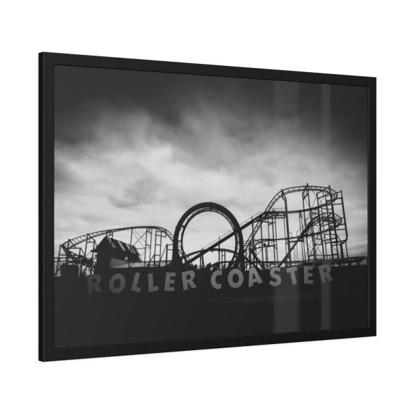 93855-265.jpg Amusement Park in Black and White Framed Poster
