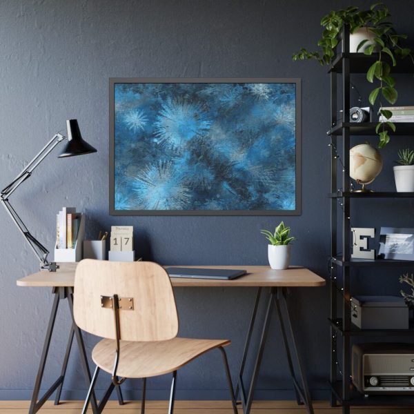 Аrt Painting Blue Blob Framed Poster