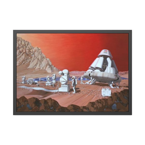 93855-304.jpg Mars Mission Illustrated by Les Bossinas Framed Poster