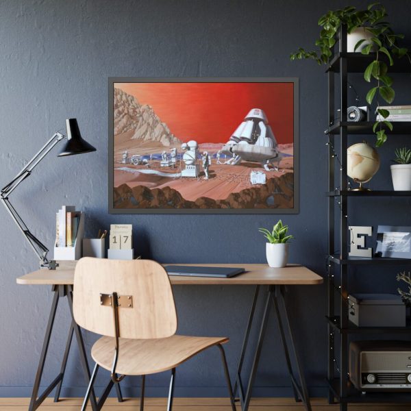 93855-306.jpg Mars Mission Illustrated by Les Bossinas Framed Poster