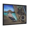93855-33.jpg Office Work vs Sea and Beach Framed Poster