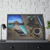 93855-35.jpg Office Work vs Sea and Beach Framed Poster