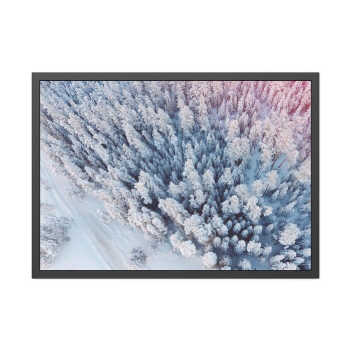 Winter Frozen Fir Tree Aerial View Framed Poster - Image 5