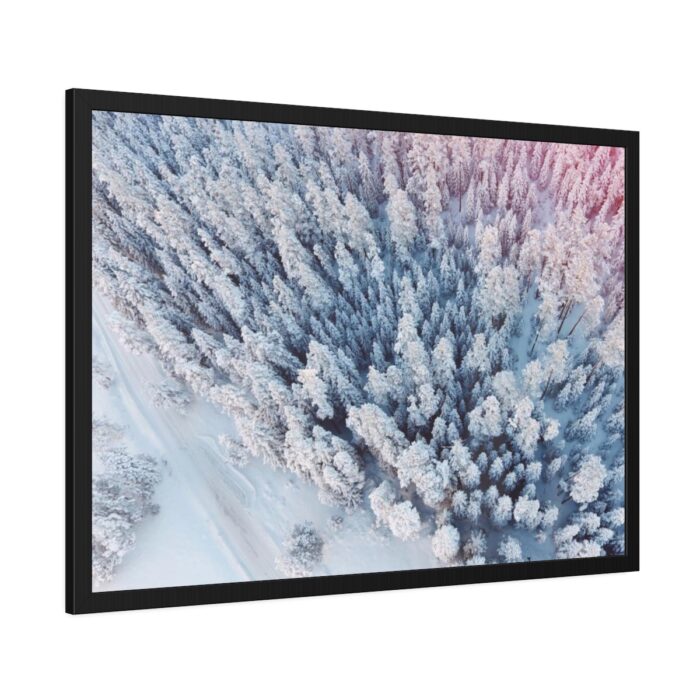 Winter Frozen Fir Tree Aerial View Framed Poster - Image 6