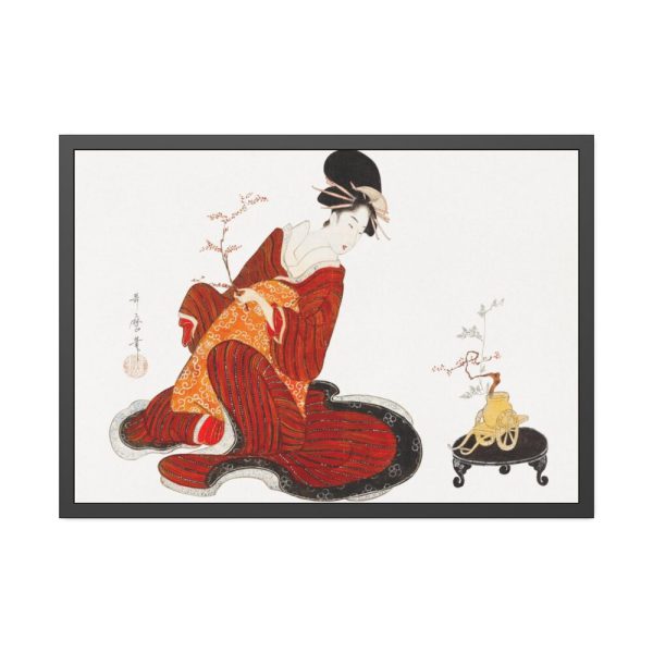 93855-388.jpg Japanese Woman Making a Flower Arrangement Framed Poster