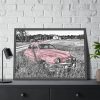 Pink Oldtimer Car Framed Poster
