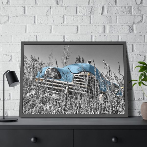 93855-471.jpg Blue Oldtimer Car Framed Poster