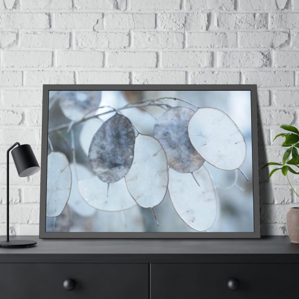 93855-499.jpg Leaves Covered in Ice Crystals Framed Poster