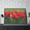 93855-519.jpg Vibrant Red Tulips Bloom in a Field Framed Poster