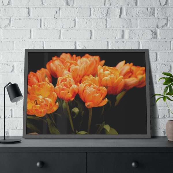 93855-547.jpg A Bouquet of Bright Orange Tulips Framed Poster