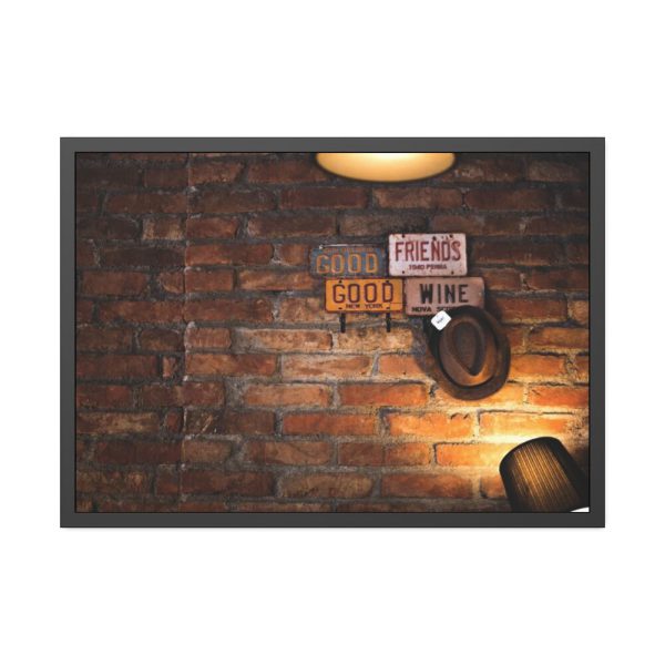 93855-556.jpg Brick Wall with Plate Framed Poster