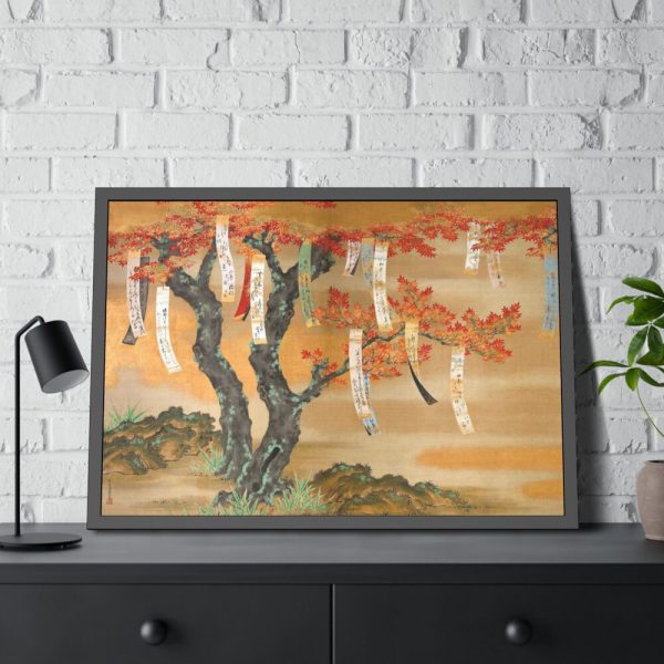 93855-615.jpg Japanese Autumn Maples With Poem Slips by Tosa Mitsuoki Framed Poster
