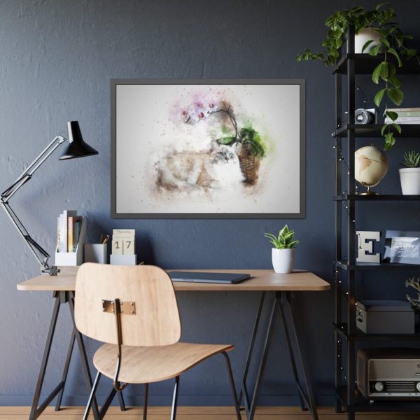 Cat is Lying Down Framed Poster