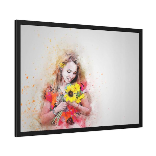 93855-625.jpg Woman with Sunflower Framed Poster