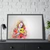 93855-627.jpg Woman with Sunflower Framed Poster