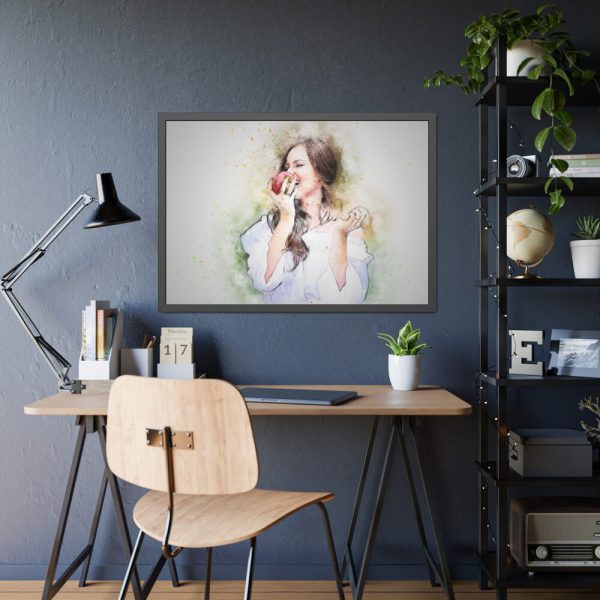 93855-638.jpg Girl with Apple Framed Poster