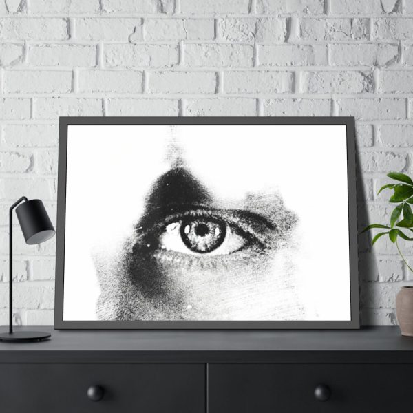 93855-643.jpg Eye Black and White Framed Poster
