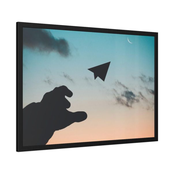 Paper Plane in Sky  Framed Poster