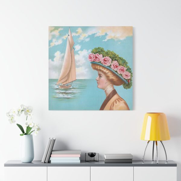 101419-10.jpg Aesthetic Vintage Woman at the Beach Standard Canvas