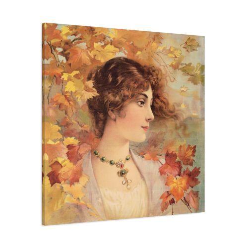 Aesthetic Woman in Autumn Standard Canvas