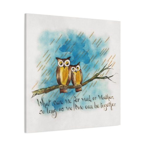 Owls on a Branch Standar Canvas