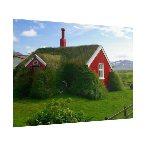 101875-150.jpg Red Barn in the Grass Poster