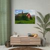 101875-151.jpg Red Barn in the Grass Poster