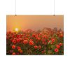 Barn in Smokey Orange Sky Poster