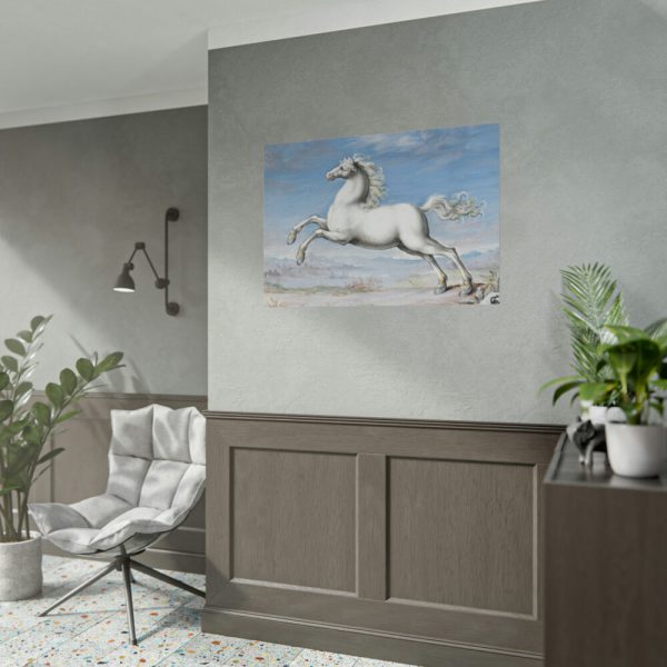 White horse Painting by Joris Hoefnagel Poster