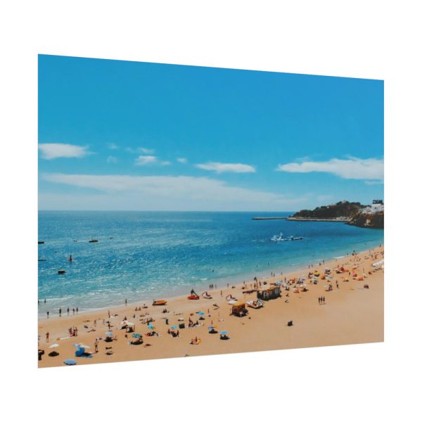 Crowded Beach with Tourists Poster