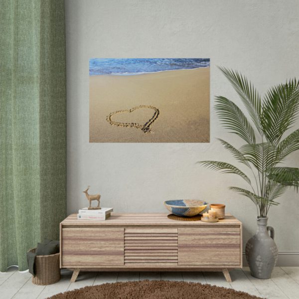 101875-685.jpg Heart Drawn on Sand at Beach Poster