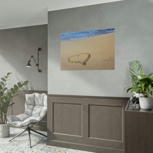 101875-686.jpg Heart Drawn on Sand at Beach Poster